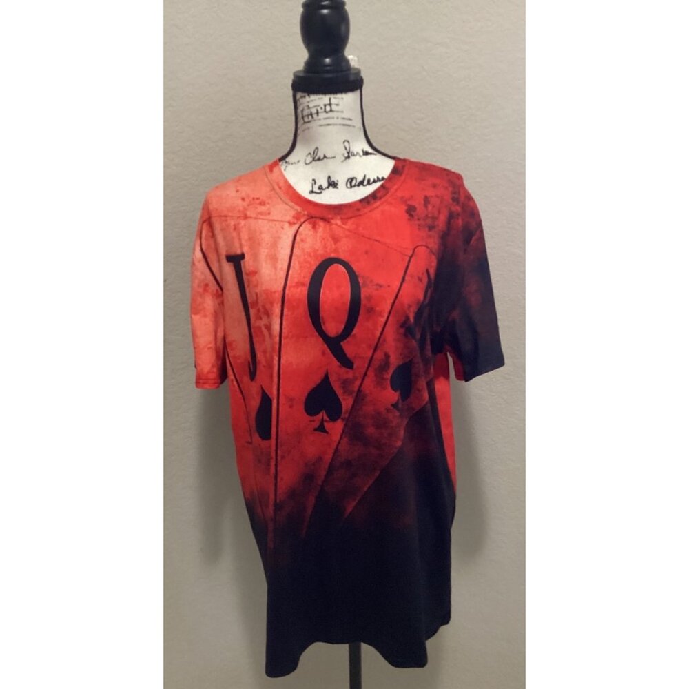 Shein Jack Of Spades Graphic T-Shirt Red & Black Short Size XL